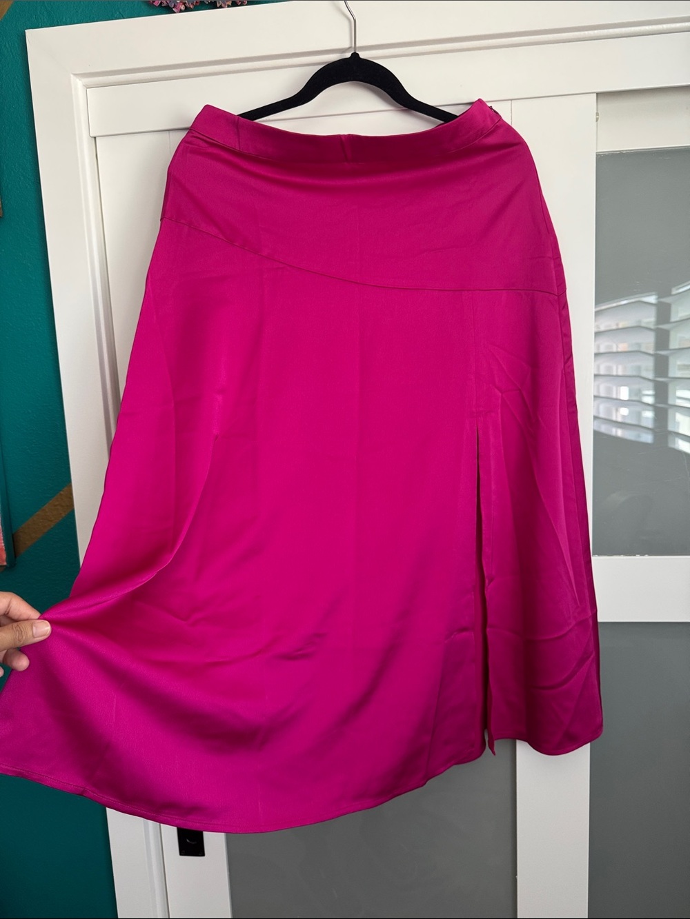 J. Crew Fuchsia Midi A-Line Skirt